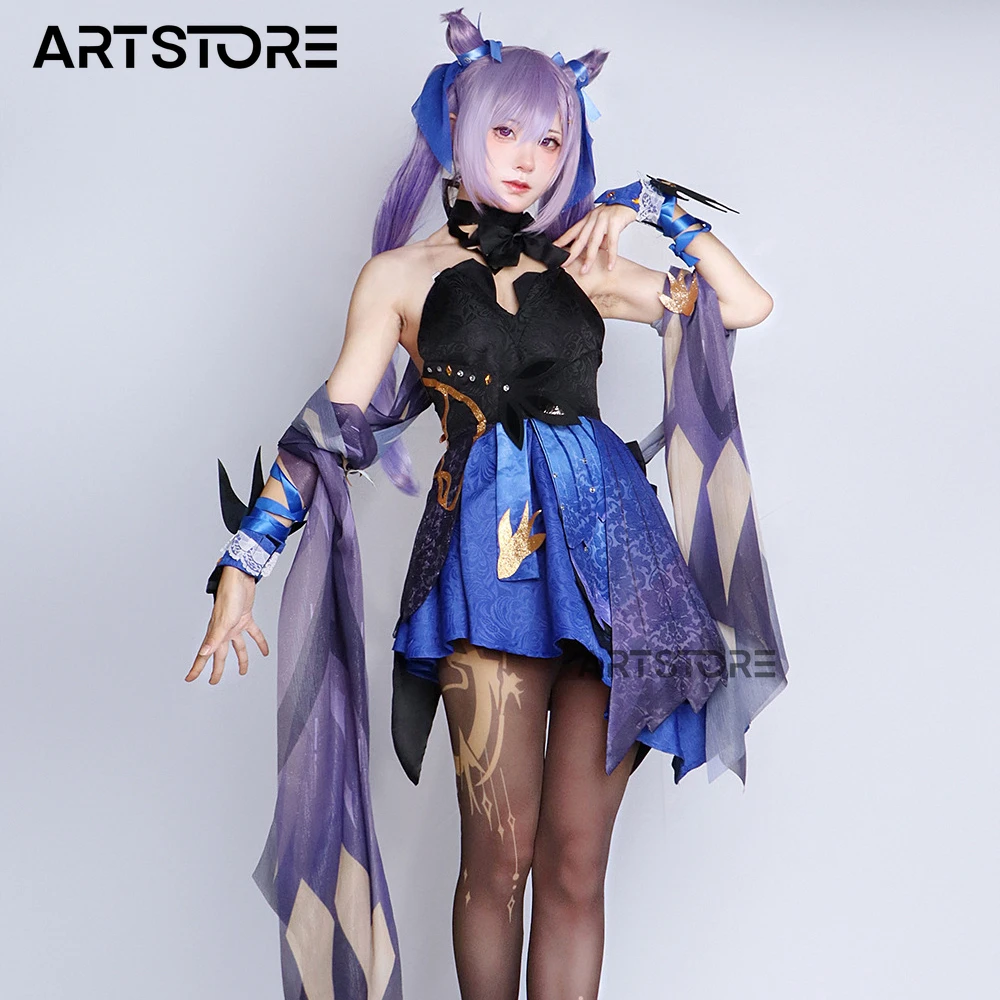 

Keqing Cosplay Anime Genshinimpact Costume Anime Uniform Wig Dress Comic Con Halloween Party Gorgeous Sexy New Skin Clothing