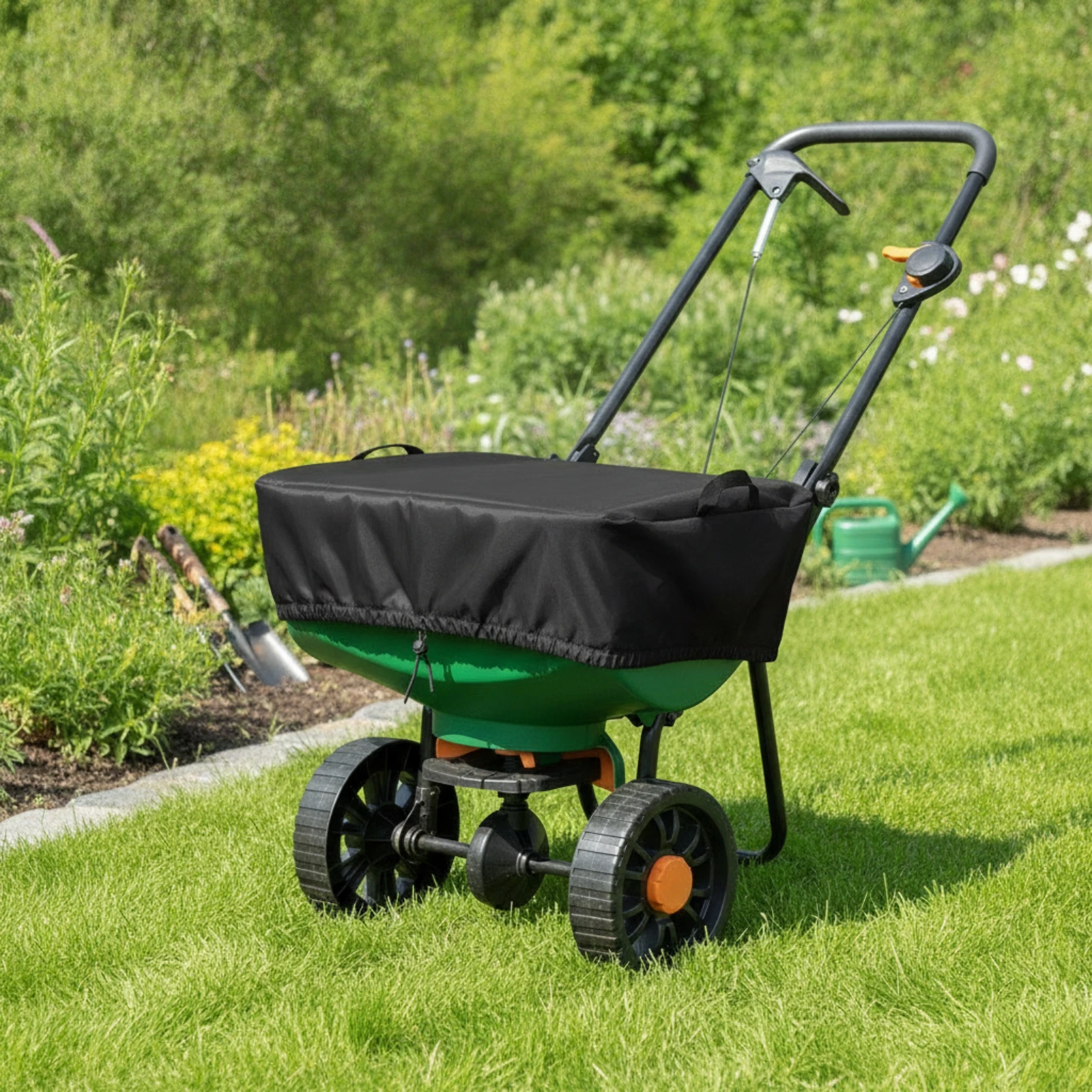 Broadcast Spreader Cover Adjustable Spreader Cover with Drawstring Low-Profile Dustproof for Gardeners, Outdoor Storage