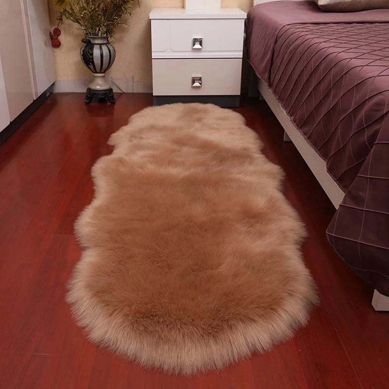 Plush Soft Sheepskin Carpet Bedroom Living Room Carpet Imitation Wool Mattress Sofa Mattress White Carpet Modern Plush Carpet