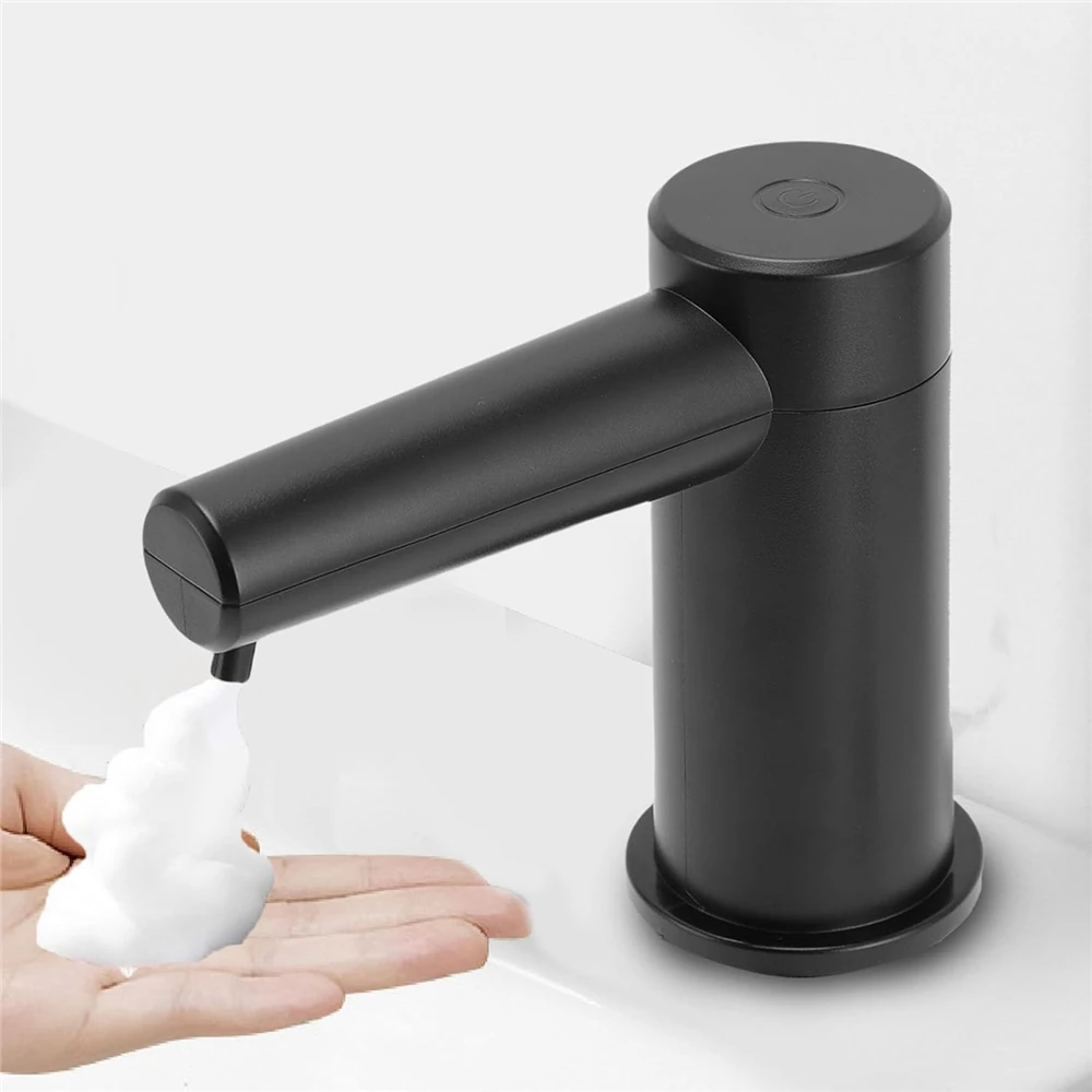

Touchless Automatic Soap Dispenser, Electric Bathroom Kitchen Sink Pump ,100cm Extension Tube,Black&Silver, Liquid&Foam Modes