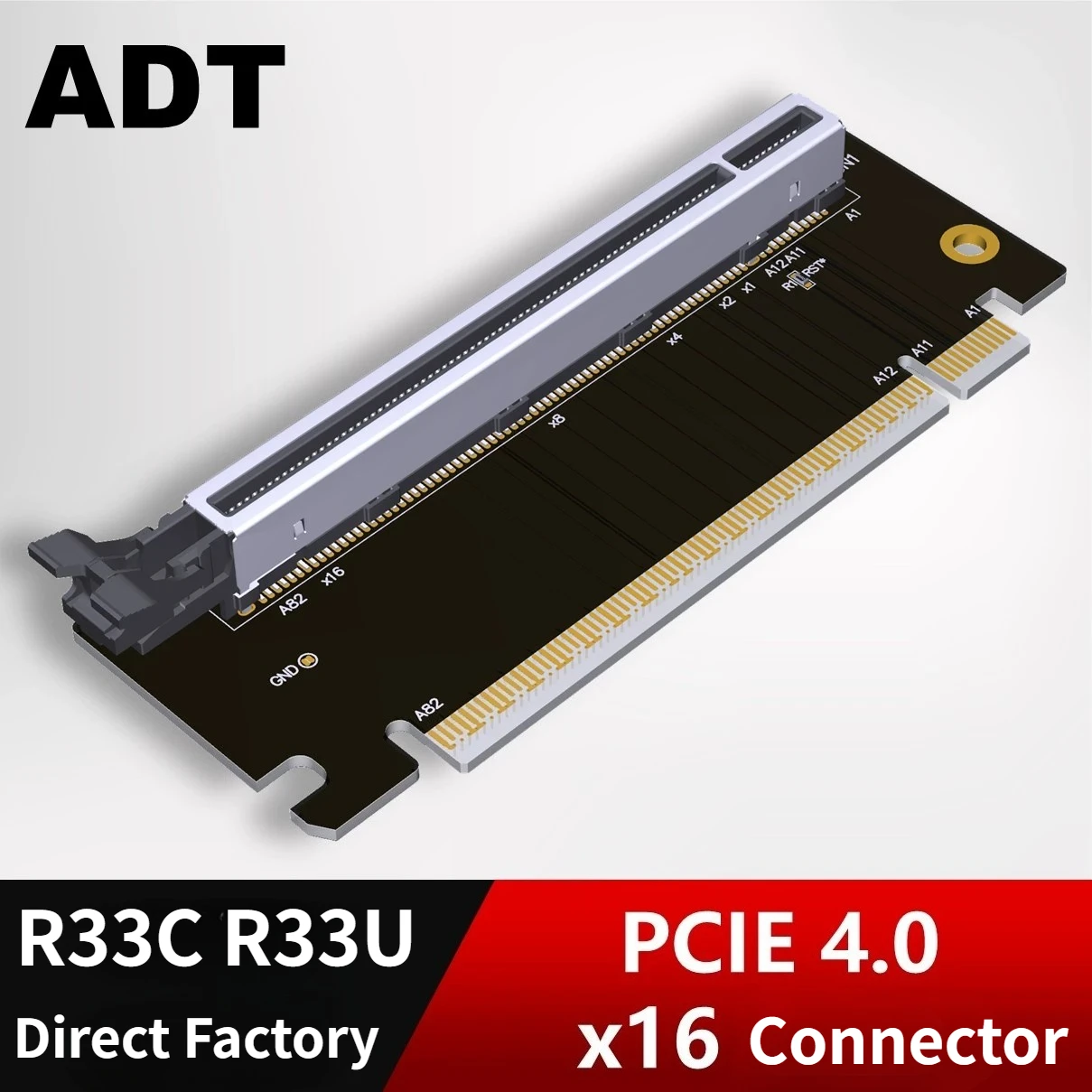 PCI-E 4.0 x16 Riser Card Testing Protection Card 90° Steering GPU Expansion Gen 4 Adapter Card PCIe 4.0 x16 Riser Extension Gen4