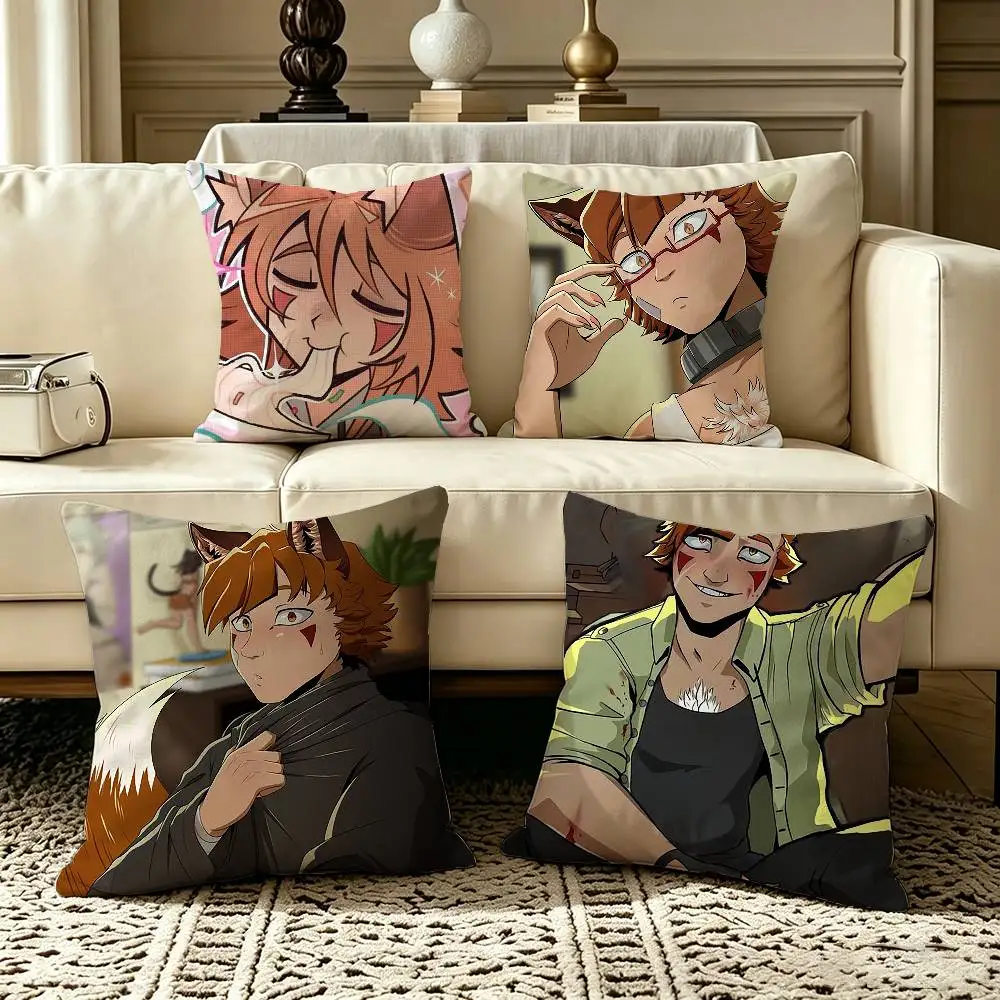Y-YKMET S-Strade Ren Hana  Pillow Case Square Double-Sided Sofa Cushion Cover Bedroom Bedside Pillow