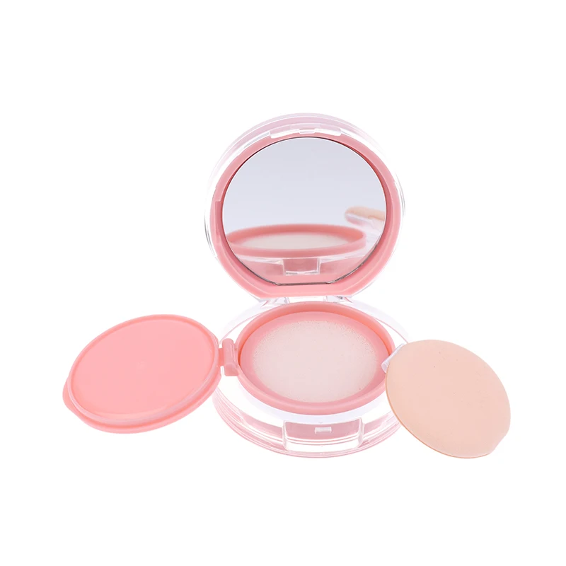 1pc rosa mini almofada de ar fundação diy caixa vazia puff com espelho para bb creme recipiente cosmético caso maquiagem cuidados com a pele