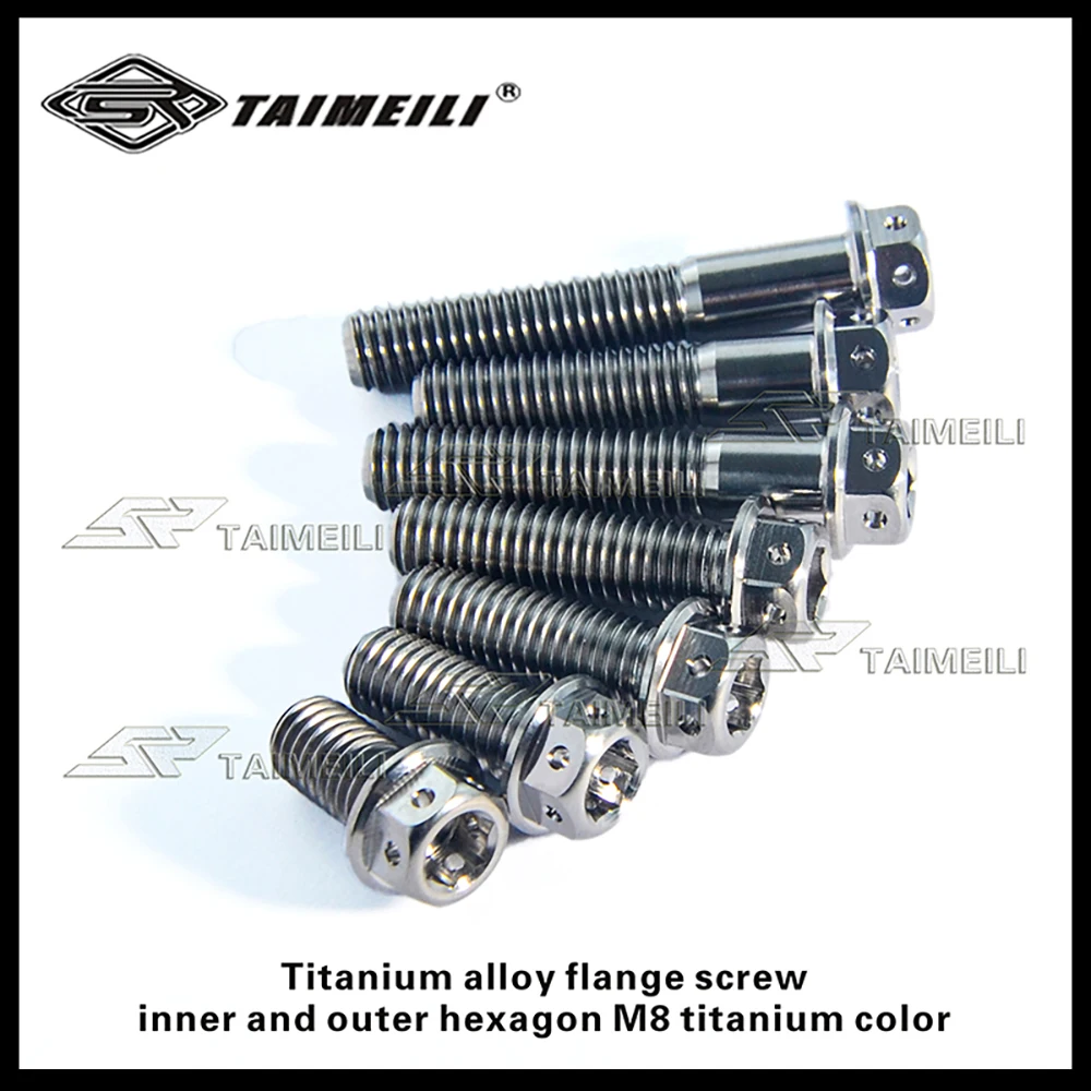 Titanbolzen GR5 Flanschkopf Innen- und Außensechskant M8 M10x20-90mm Motorrad-Umbau-Bolzen Reparatur-Ersatzschraube – Detail 6