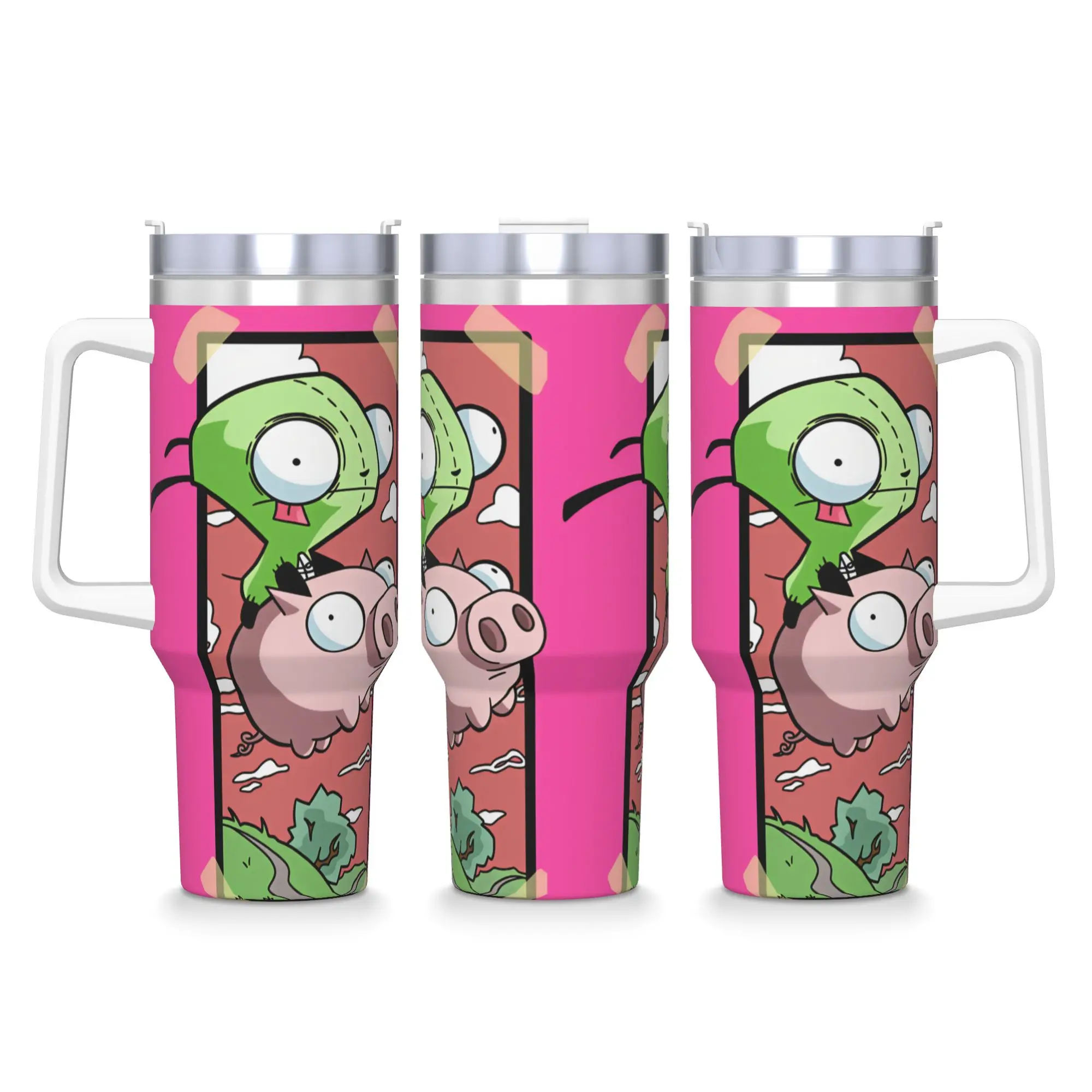 Stainless Steel Tumbler Gir Car Mugs With Straws Invaders Zims Driving Cold Drink Water Bottle Leakproof Large Thermal Cups