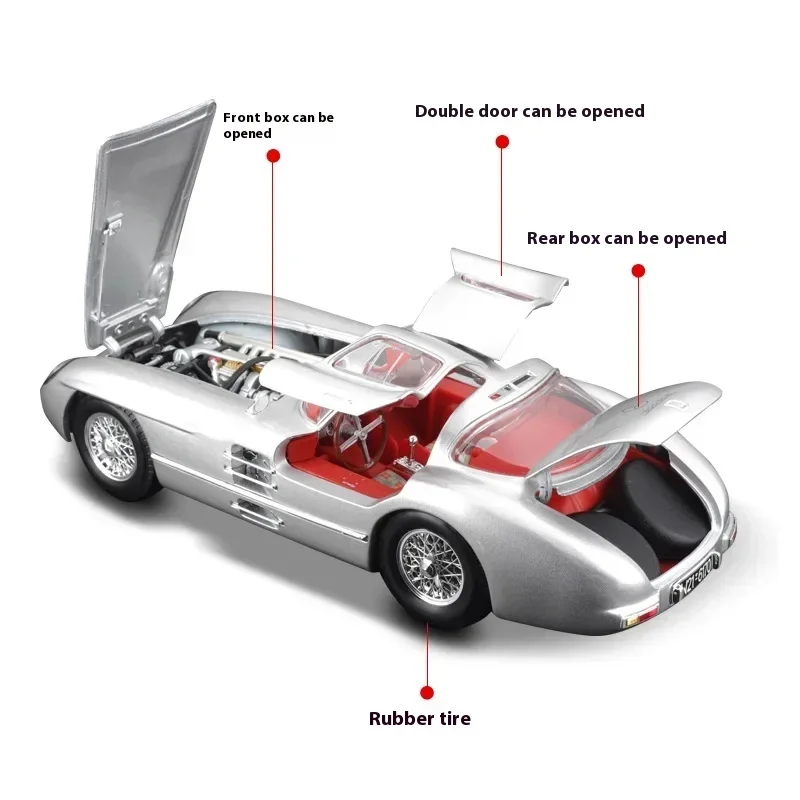 

1:18 Maisto Mercedes-Benz 300 Slr, литая под давлением модель автомобиля, Premiere Edition, автомобиль из сплава, подарочные игрушки, модель автомобиля, коллекционный орнамент, игрушка