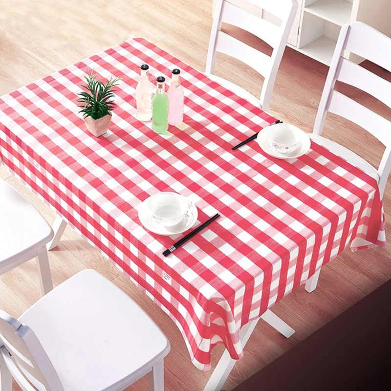 1Pc Disposable Thickening Red Checkered Tablecloth Party Weddings Home Decoration
