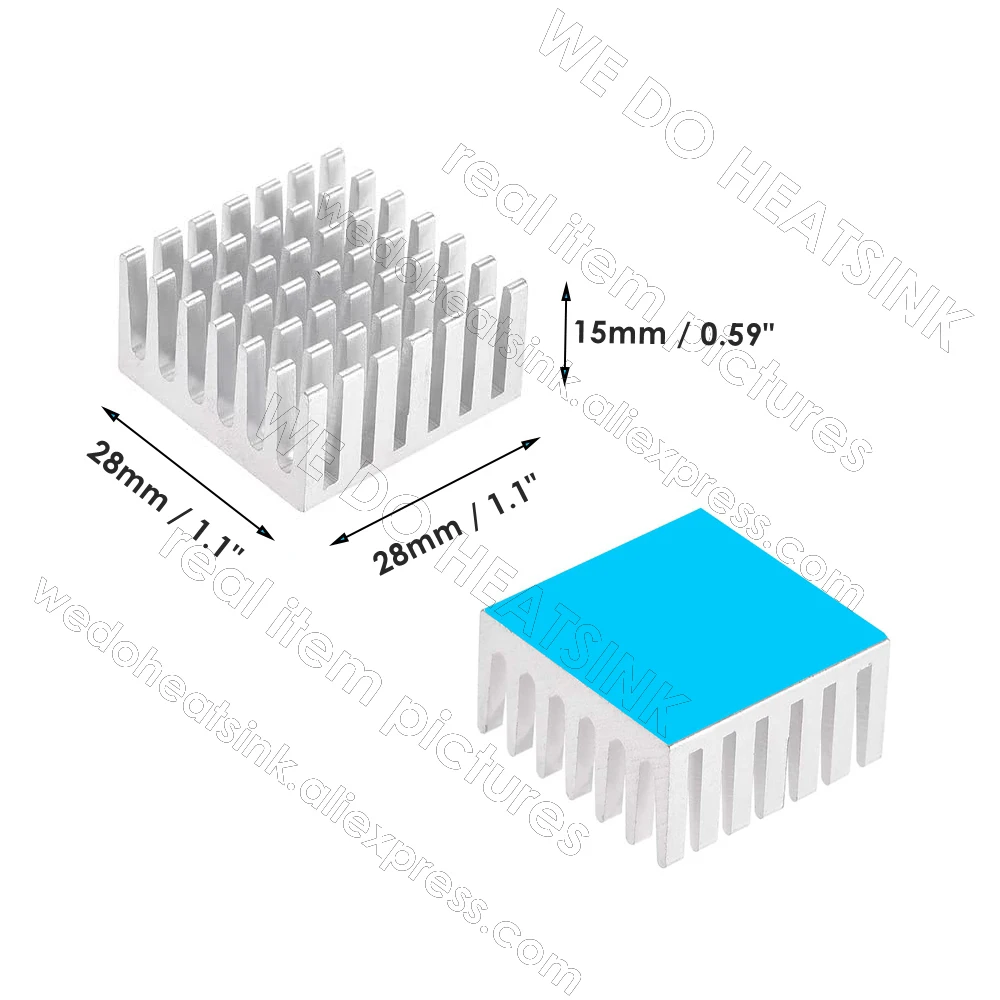 WE DO HEATSINK 28x28x15mm Without or With Thermal Pad Cooling Fin Radiator Aluminum Cooler Heat Sink for LED,Power IC Transistor