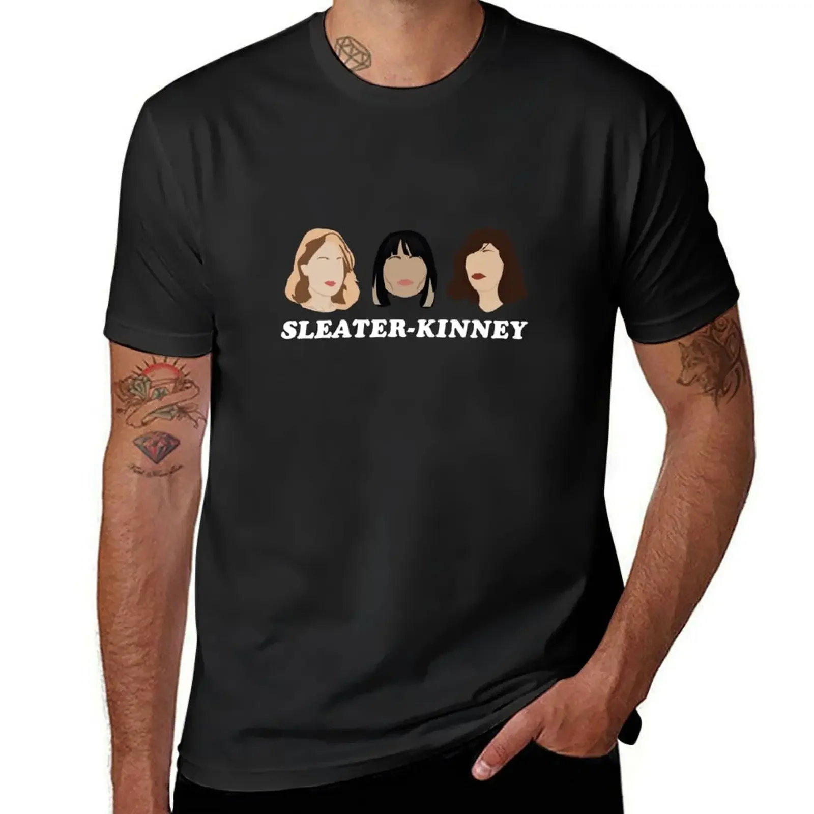 

sleater-kinney faces T-Shirt funny meme t-shirts funny shirt cotton sweat tshirts personalised Men's clothing