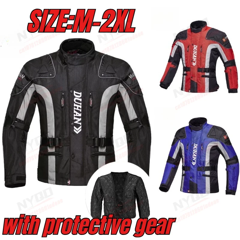 

DUHAN Motorcycle Jacket Man Windproof Motorbike Racing Jacket Moto Riding Pants Built-in Protective Gear Motocross Clothing