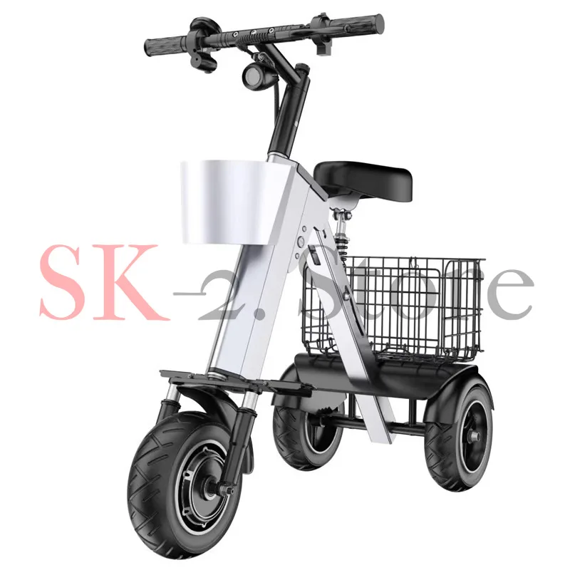 36V folding electric vehicle remote control portable small lightweight mini three-wheeled electric transportation battery car