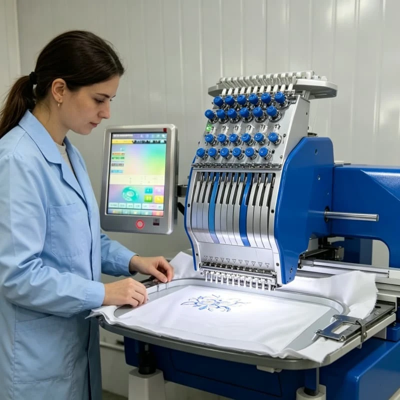 Multifunctional Embroidery Machine 12 Needle Single Head Embroidery Machine 20*30cm Embroiderer Embroidery Machinery Customized