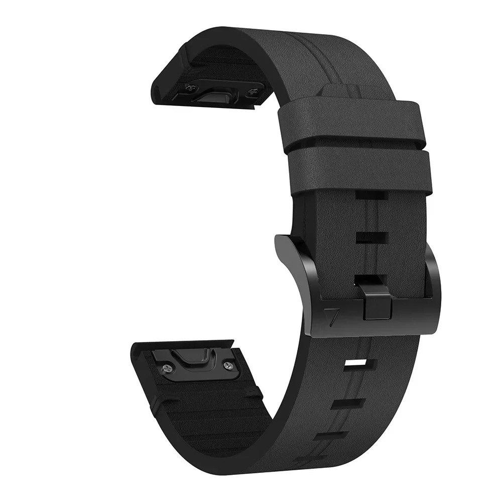 22 26mm QuickFit Leather Strap For Garmin Tactix 7 AMOLED Tactix7 Pro Delta Bravo Quatix 7X Fenix7X Silicone Watch Band Bracelet