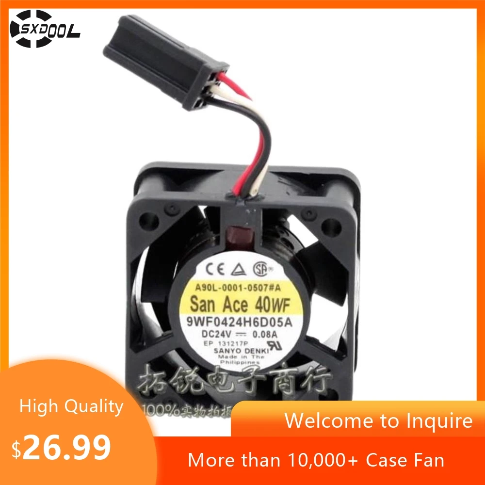 40mm Axial Case Cooling Fan Waterproof for Sanyo 9WF0424H6D05A 40X40X20mm DC 24V Cooling Fan