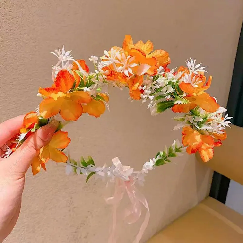 

Fashion Women Wedding Floral Headband Diameter 18cm Multistyles Party Bride Garland Princess Wreath Girls Headdress
