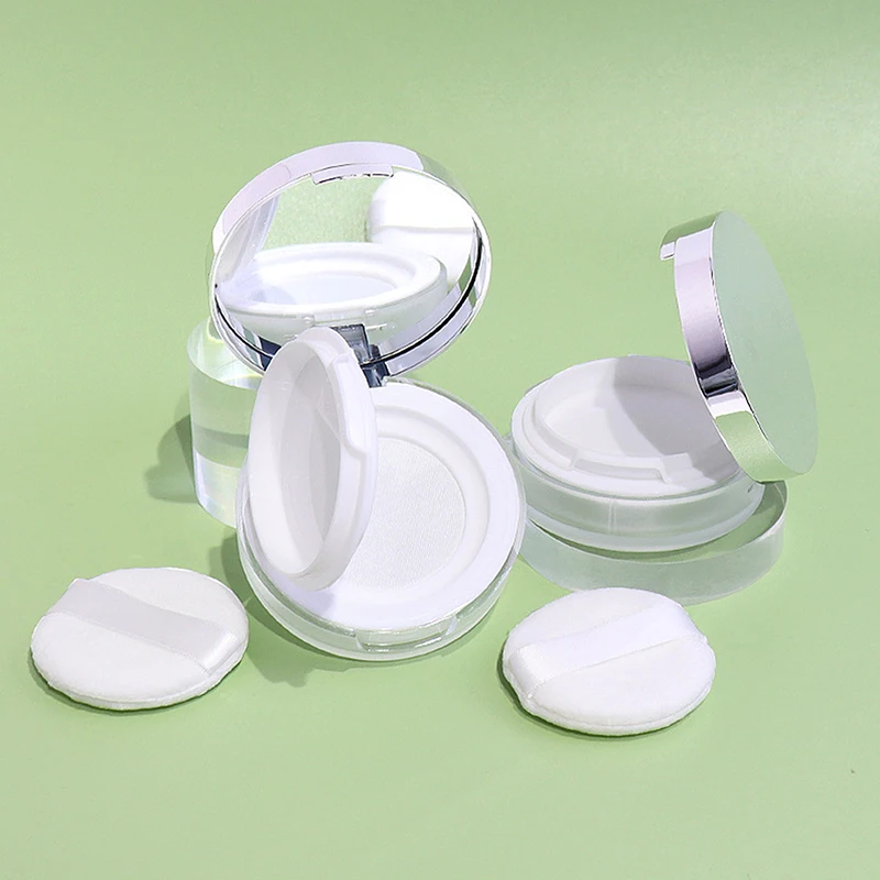 8g Empty Loose Powder Box Refillable Portable Makeup Setting Powder Blush Case Container With Puff Mirror And Elasticated Net