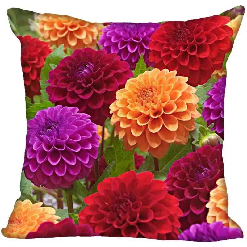 Customizable Flower Dahlia Kids Pillowcase Gift Satin Cushion Cover Decoration Pillowcase Wedding Decoration