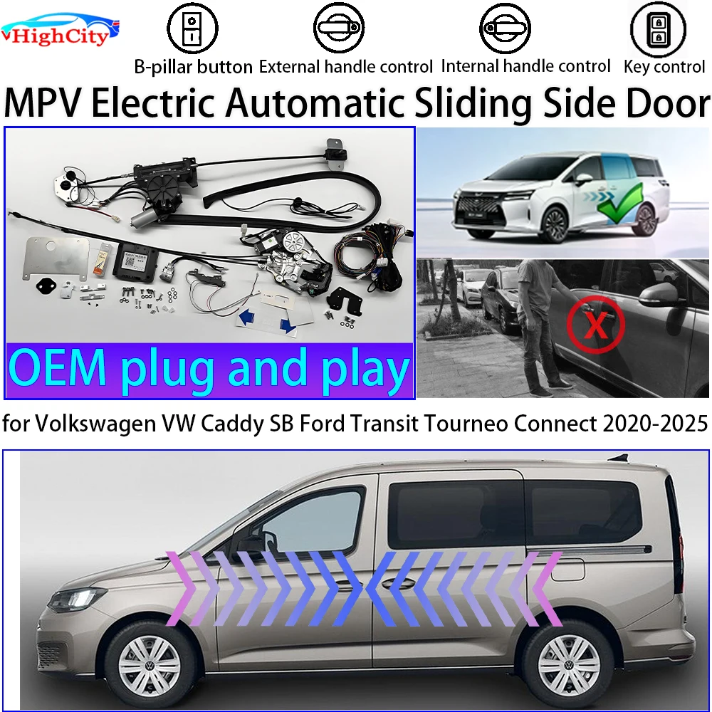 for Volkswagen VW Caddy SB Ford Transit Tourneo Connect 2020-2025 Auto Electric MPV Power Sliding Door Left Right Retrofit Kit