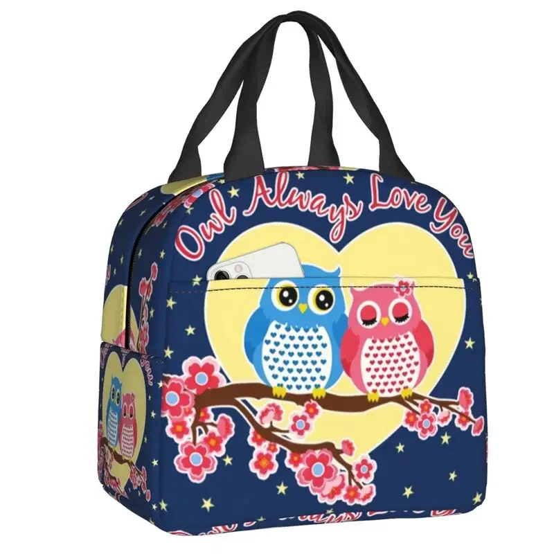 

Lovely Cartoon Owl Insulated Lunch Bags for School Office Portable Thermal Cooler Lunch Box Women Children