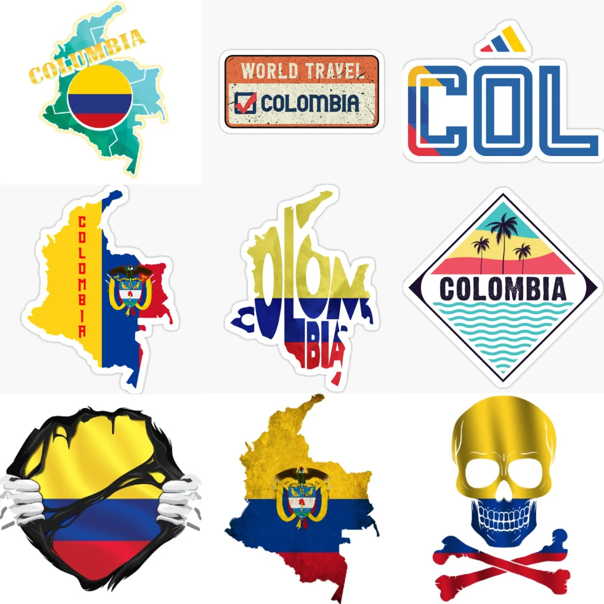 

CO Colombia Flag Map Creative Sticker for Decorate Car Bicycle Motorcycle Window Wall Fridge Helmet Decal Accessorie