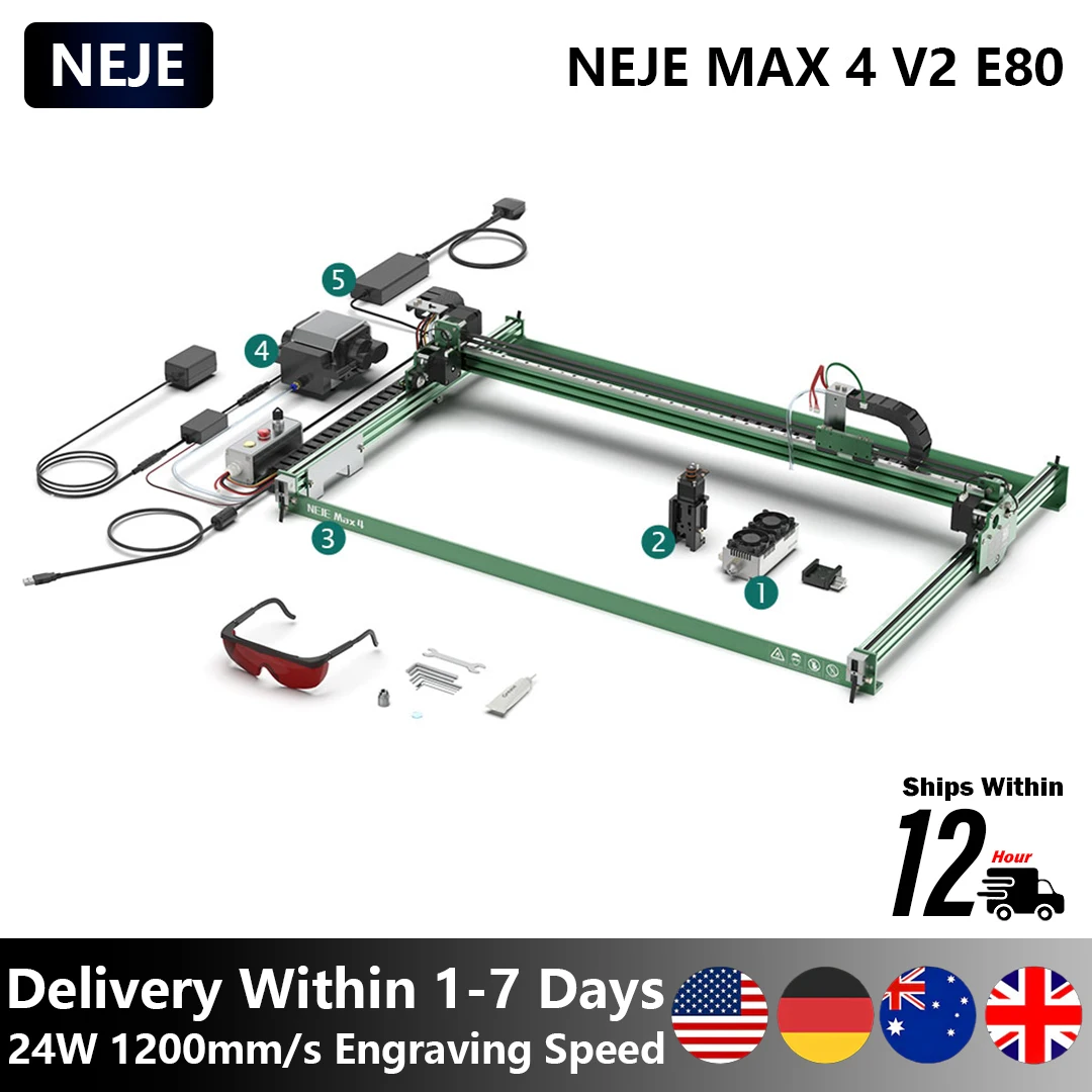 NEJE Max 4 V2 24W : Hybrid Laser Engraving and Cutting Machine
