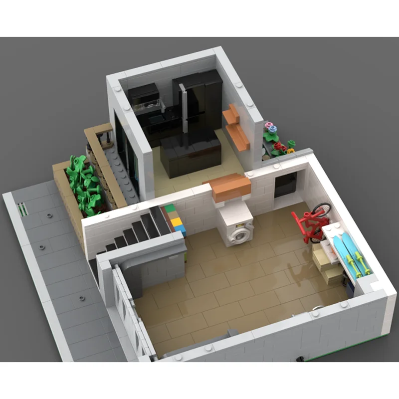 Street View Moc Bouwsteen Modern Luxe Herenhuis Modulair Gebouw Model Technologie Baksteen DIY Montage Speelgoed Vakantiecadeau