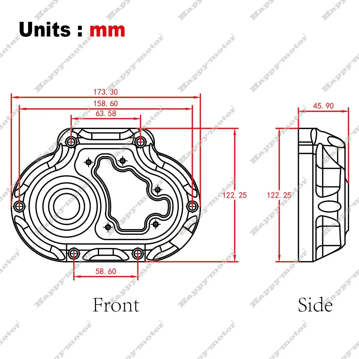 Cubierta lateral del motor de transmisión de claridad CNC para motocicleta, cubierta para Harley Dyna Super Glide Street Bob 07-10 softail Fat Boy FLSTF 07-17