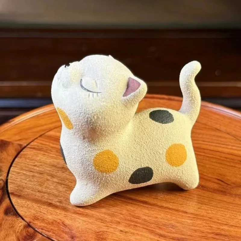 Purple Clay Cat Tea Pet High Grade Nurturable Creative Cute Arrogant Calico Cat Tea Table Ornament Tea Play Decorative Ornaments