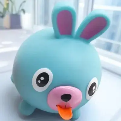 Mini Squeak Rabbit Sensory Squeeze Animal for Kids Anxiety Relief Decompression Fidget Plaything Squeeze Toy Tongue