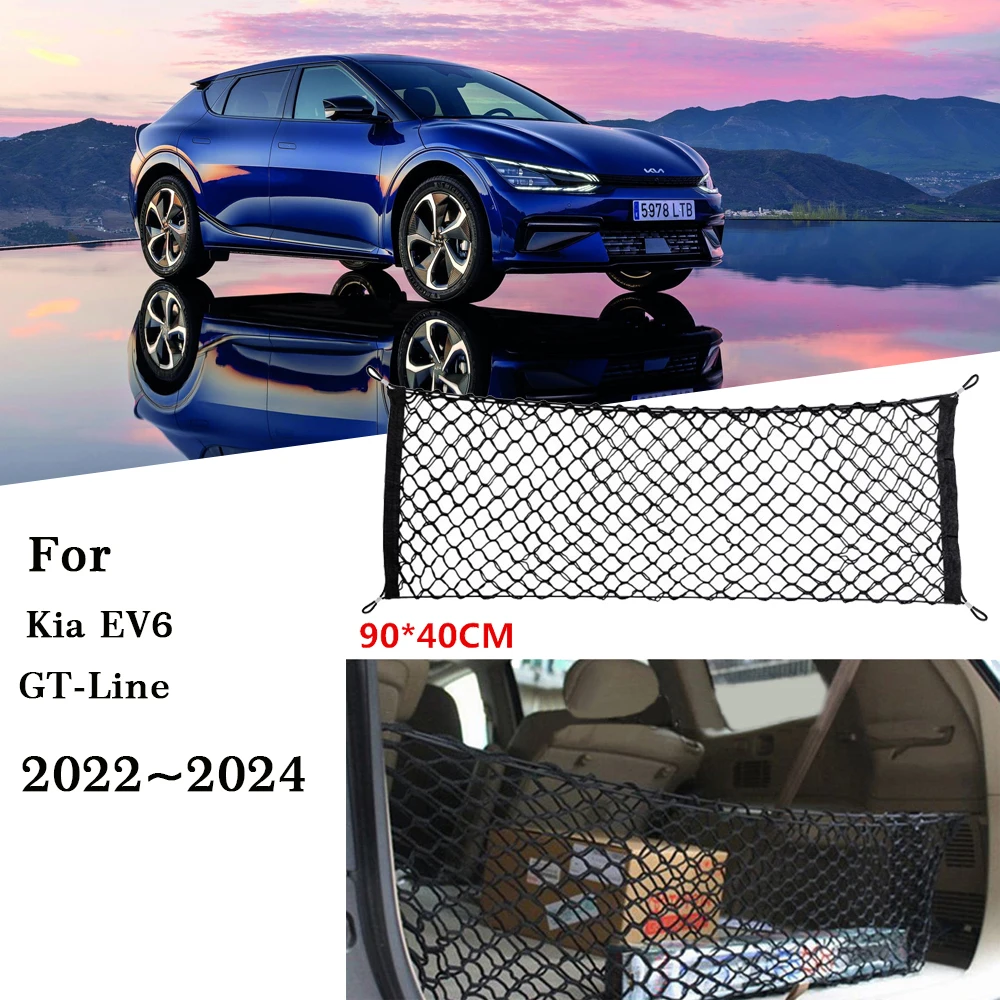 

Car Rear Trunk Net Fit for Kia EV6 GT-Line CV Back Cargo Storage Organizer Double Layer Luggage Grocery Holder Auto Accessories