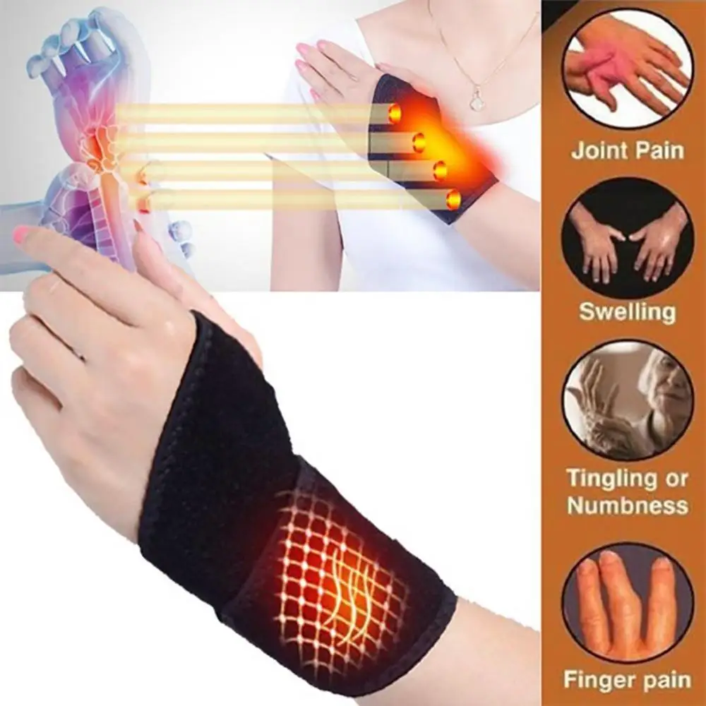 Compression Pain Relief Wrist Band Magnetic Wrist Brace Therapy Self-Heating Wrist Support Brace Heated Wristband Hand Warmer