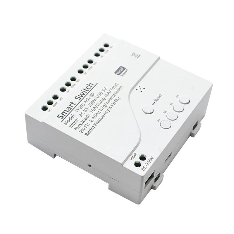 Tuya Smart Wifi Motor Switch Module RF 433 Radio Remote Control 4CH Inching Relay per Alexa Google Home, 4CH