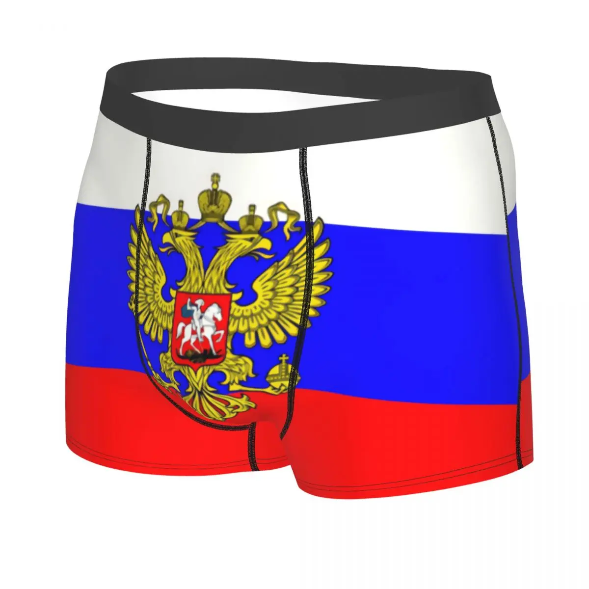 Novelty Russian Flag Boxers Shorts Underpants Men's Breathbale Briefs Underwear