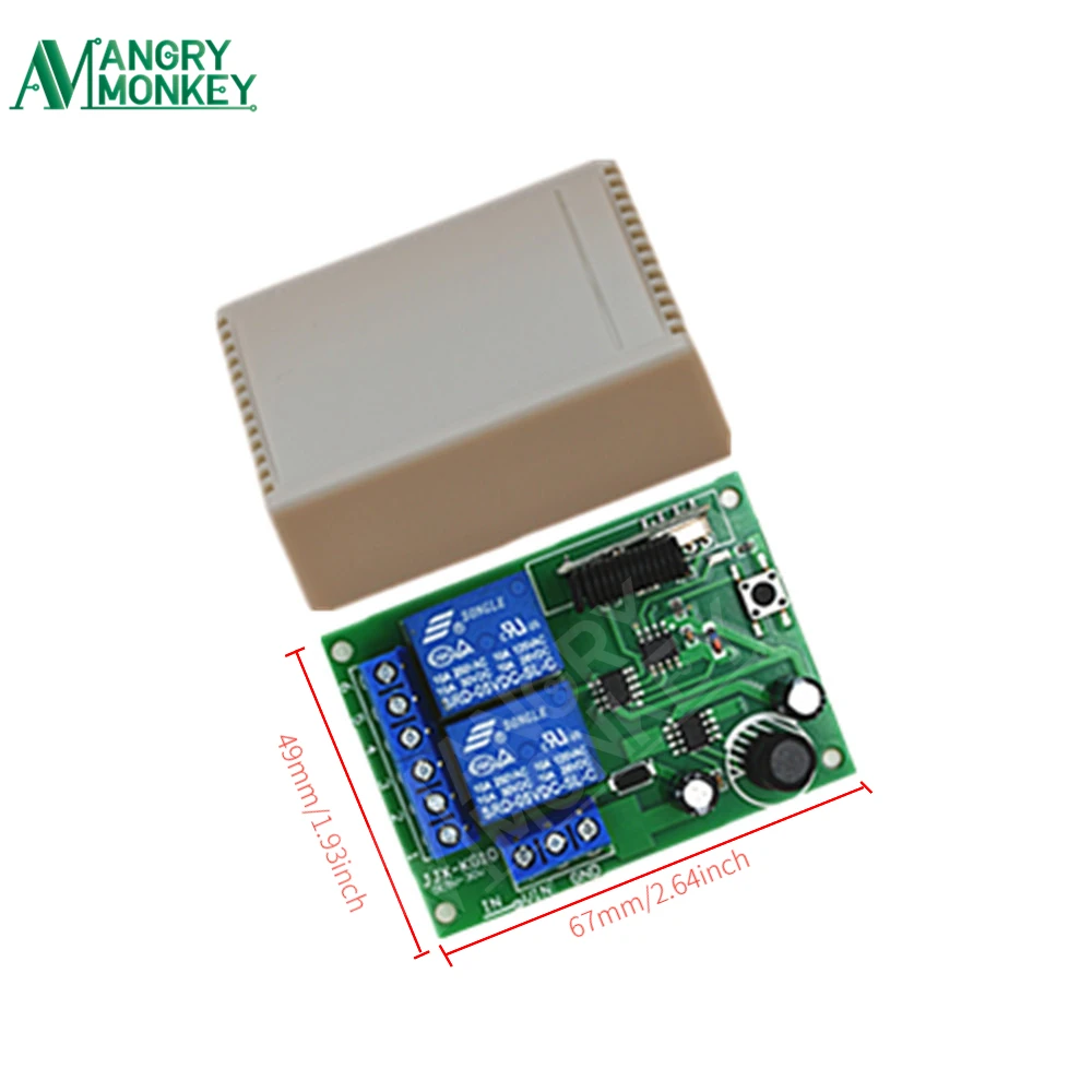 433 Mhz bezprzewodowy pilot moduł przełączający DC 12V 24V 2CH RF przekaźnik odbiornik i nadajnik dla brama garażowa kontroler drzwi