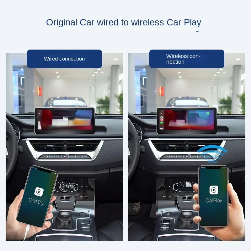 Wireless CarPlay Hot Adapter Cross-Border Hot Sale Transparent AI Original Car Wired to Wireless CarPlay Box