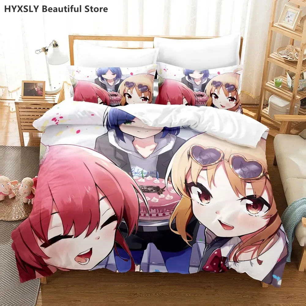 Bocchi The Rock Anime Bedding Set Pillowcases Single Full Queen King For Girl Kids Anime 3D Bedding Set Duvet Covers