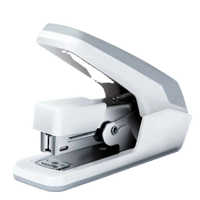 

For Deli 0477 Compact Manual Metal Stapler White Effortless Portable Financial Office Stapler with 72pcs per Carton Set