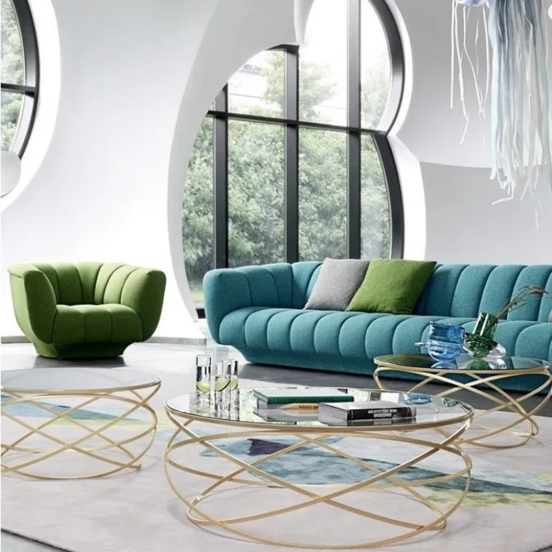 Italian minimalist fabric modern creative living room hotel villa single double triple
