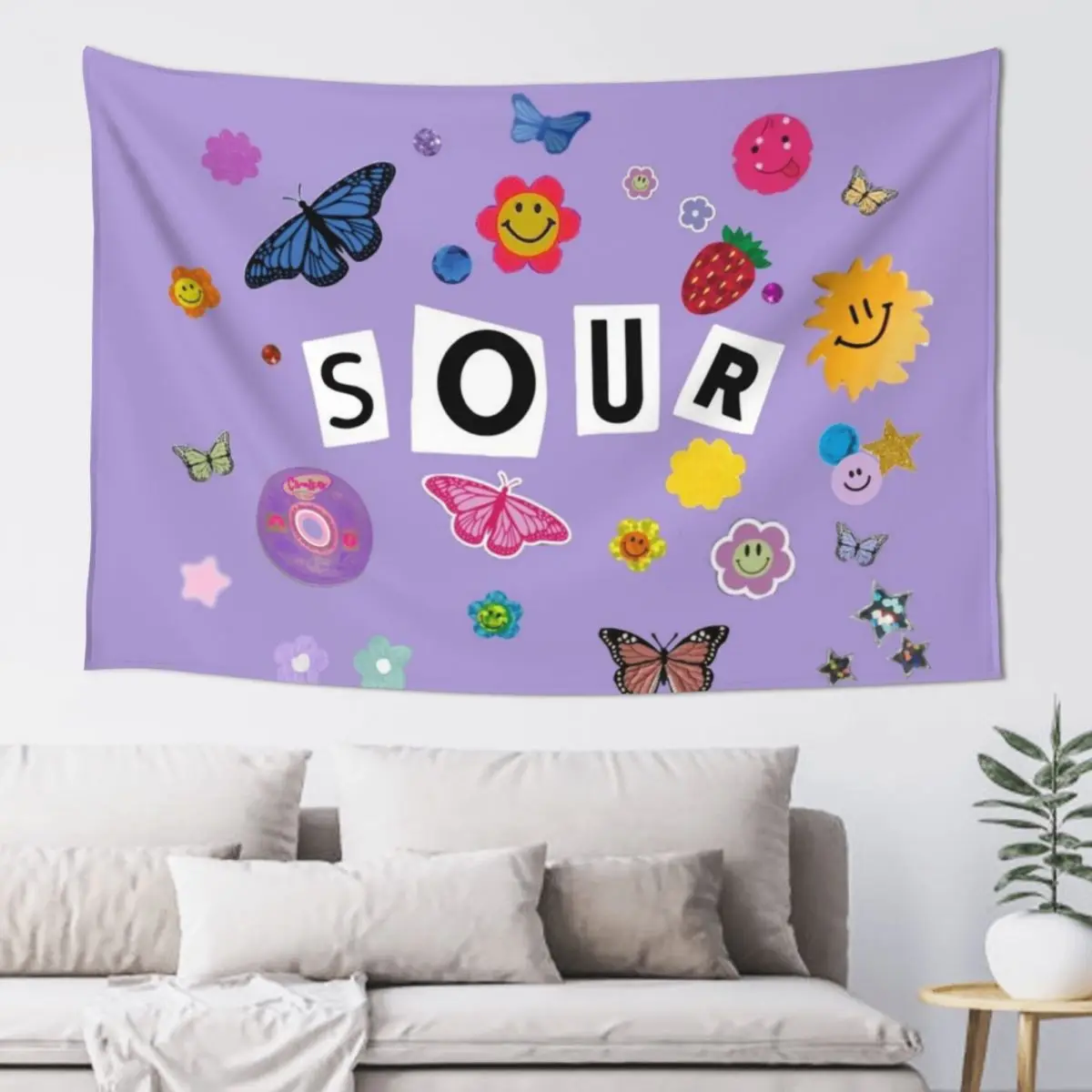 

Sour all stickers Tapestry Room Decorations Aesthetic Bedroom Organization And Decoration Wall Hanging Wall Tapestry