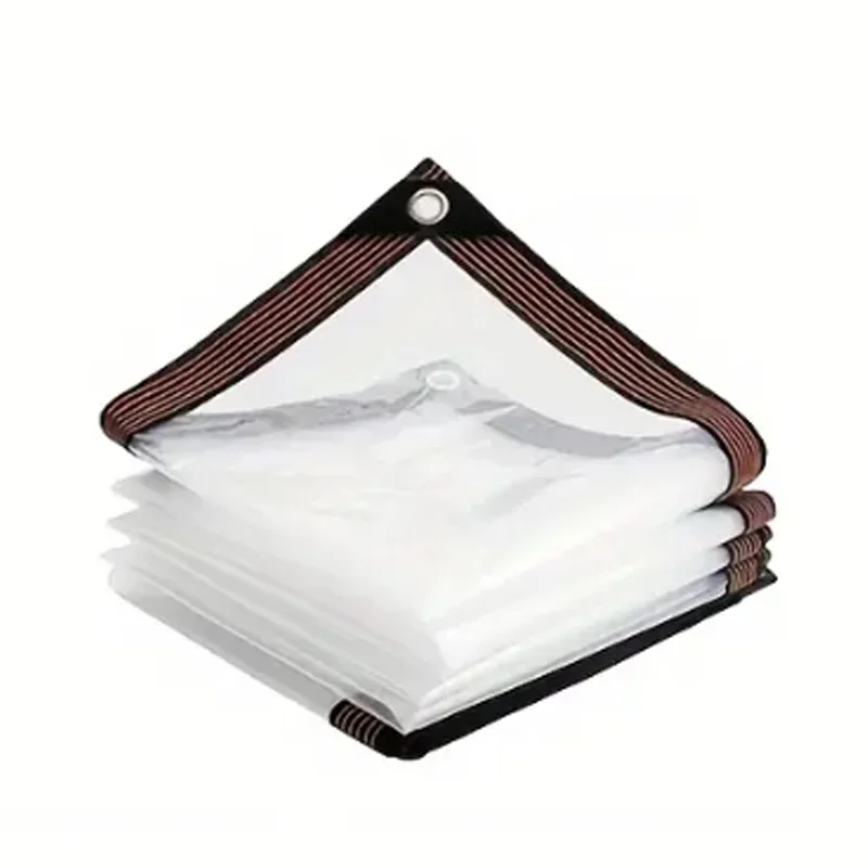 Lona transparente de polietileno grueso, impermeable, resistente a los rayos UV y a desgarros, lona de vinilo plástico duradera con ojales, cubierta para lluvia de jardín.