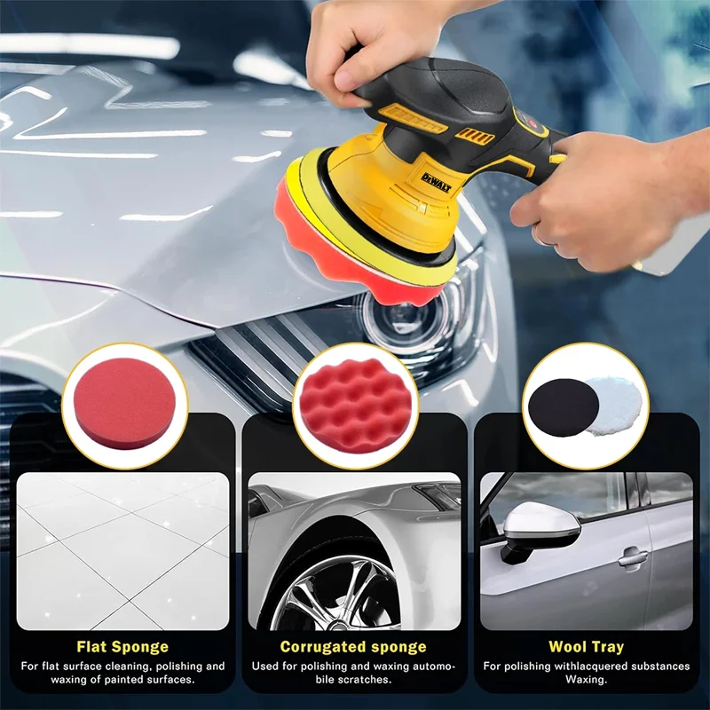 Dewalt 8 Gears Digital Display Cordless Car Polisher Electric Polisher Auto Car Waxing Polishing Machine For Dewalt 20V Battery