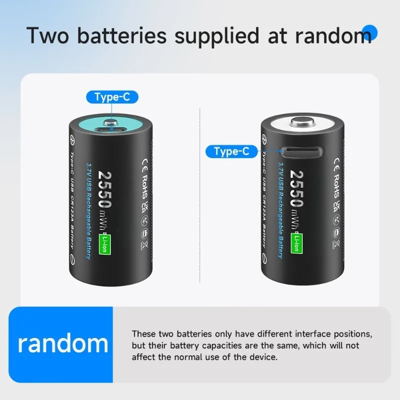 CR123A CR123 RCR123 RCR123A LED 손전등 3.7V 2550mah 배터리 용 USB Inport가있는 16mmX35mm 충전식 배터리