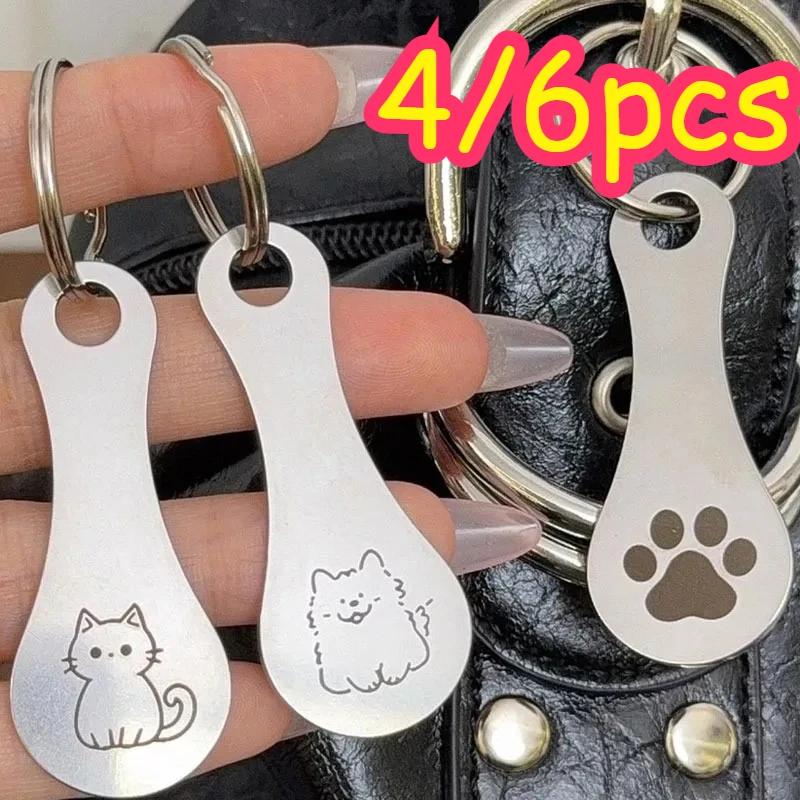Random 4/6pcs Cartoon Metal Shopping Cart Token Remover Keychain for Trolley Coin Universal Carabiner Hook Convenient