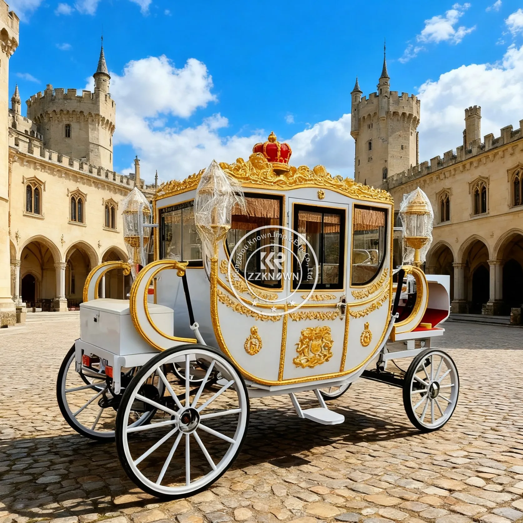 Mobile Horse Cart Gracefully Princess Horse Carriage Cinderella Carriage Wedding Antique Fairytale Horse Carriage for Festival