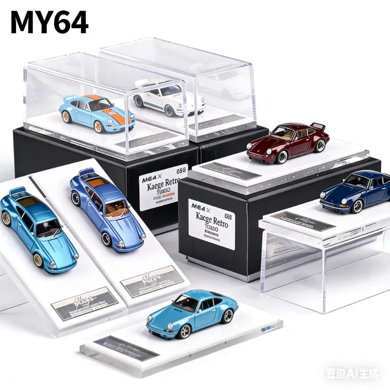 MY64 1/64 Kaege Retro Turbo/Classic 911 964, Modelo de Coche Estático de Resina Fundida, Regalo Navideño para Niños, Artículo de Colección y Decoración