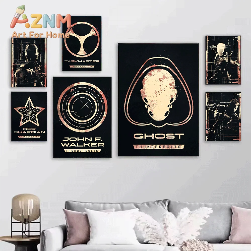 AZNM Thunderbolts Bucky Barnes Canvas Wall Art Unframed Print Home Bedroom Decor Poster Marvel Superhero Movie Fans Wall Decor