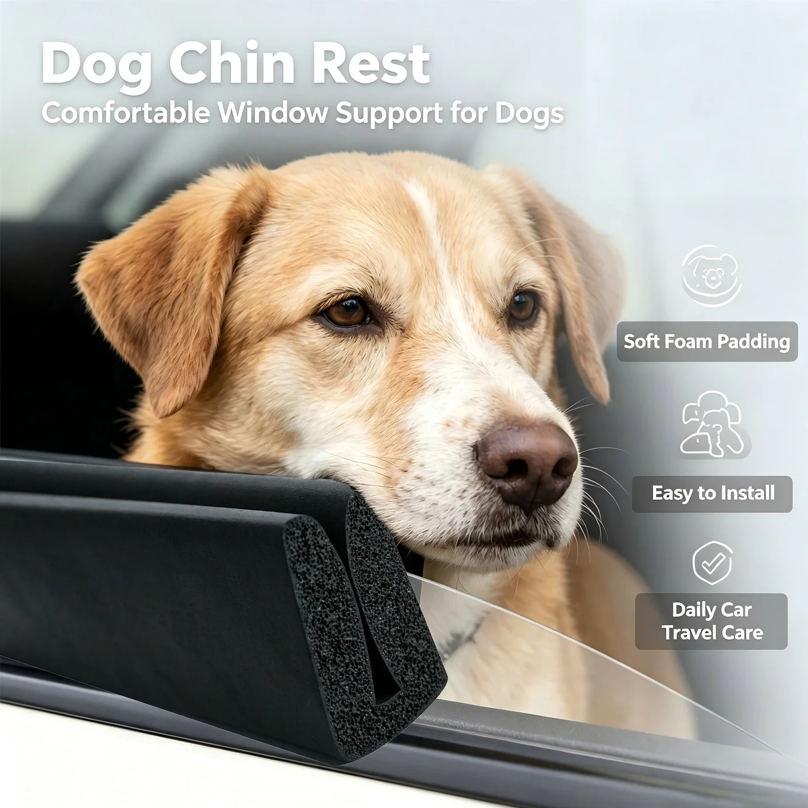 Dog Car Window Chin Rest Pad Alleviate Neck Fatigue Soft Porous Foam Pet Window Head Support Cushion for Protect Pets Chin Paw