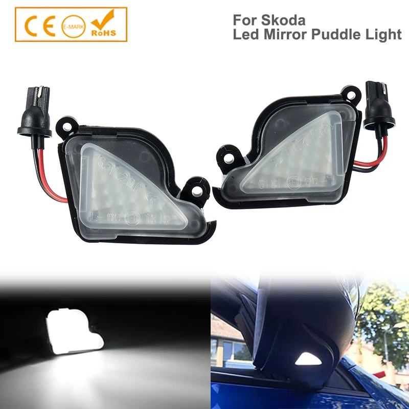 

For Skoda Octavia 2 3 Superb 12V Car Pathway Lights LED Puddle Lamps Canbus Under Rear View Side Mirror Automotive Accessories