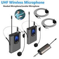 UHF Wireless Microphone Lapel Headset Portable Receiver Transmitter Professional Public Speaking Teaching Speech Live Recording