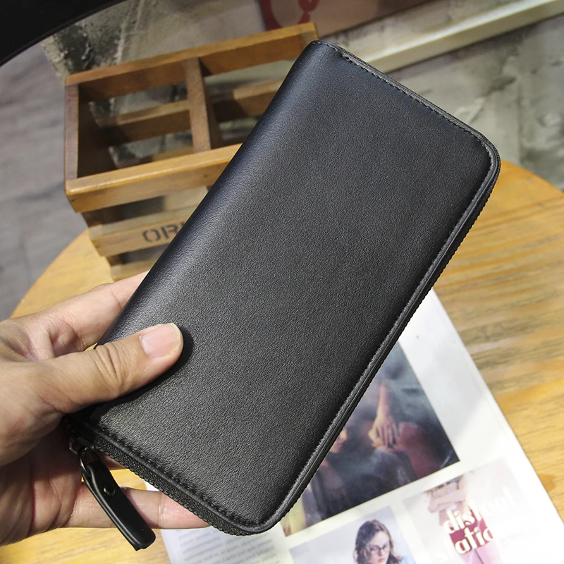 Men\'s New Fashion Long Wallet Mobile Multi-card Purse Simple High Quality PU Leather Youth Trend Clutch Bag